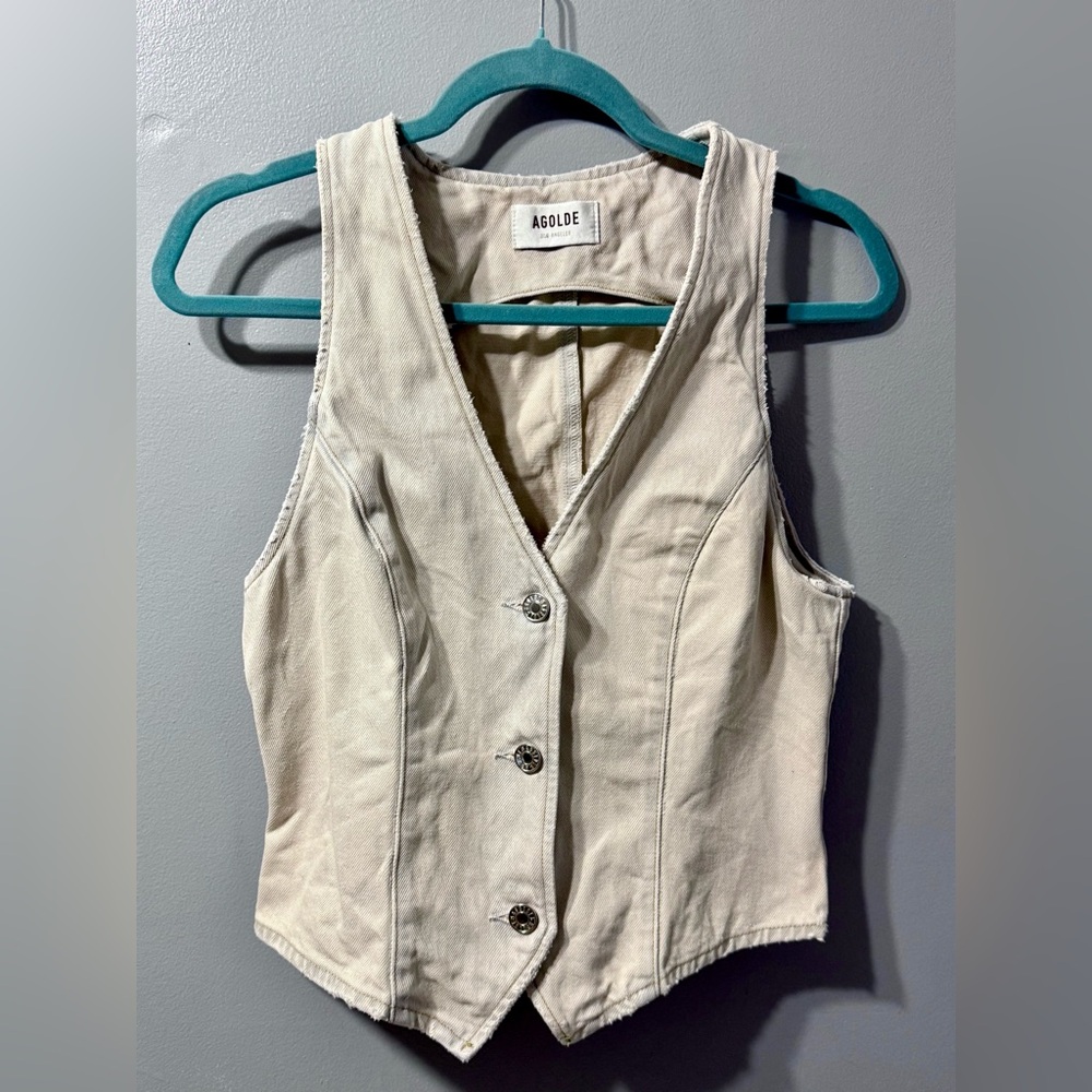 AGOLDE light acid‎ denim vest Women’s size small